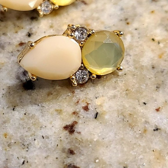 JJG Jonette Jewelry Bee Shaped Clip on Earrings. Yellow and Clear Rhinestones. - Picture 6 of 12